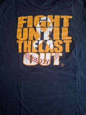 T Shirt Baseball Fight Until The Last Out Charity Adult Size XL Extra Large